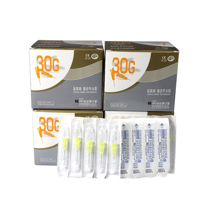 30G إبرة ميسو 4mm الطول 304 الفولاذ المقاوم للصدأ 100pcs / مربع لملء الجلد