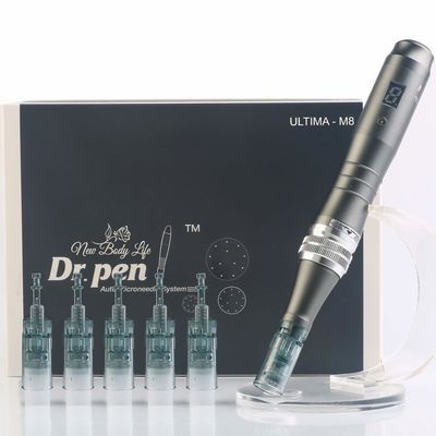 الدكتور قلم Ultima M8 المهنية Microneedling Dermapen USB قابلة لإعادة الشحن 5pcs 32Pin بطاقة غطاء إبرة