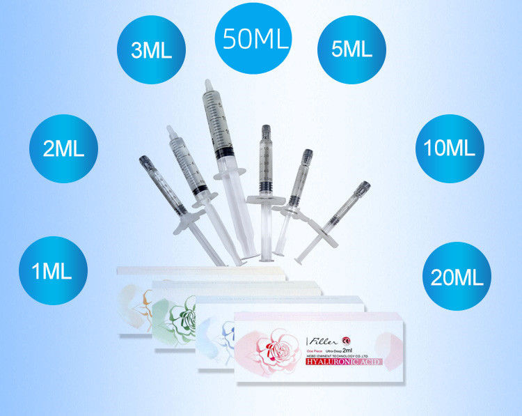 حمض الهيالورونيك ملء الجلد التجاعيد إزالة 1ml 2ml 3ml 5ml 10ml 20ml 50ml ملء HA